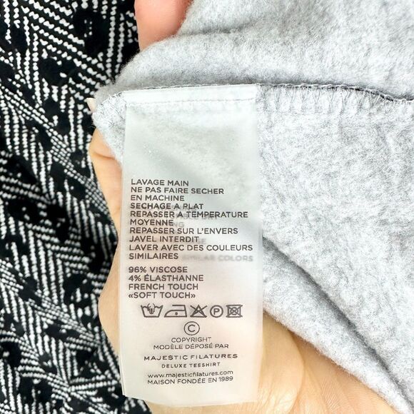 Majestic Filatures Deluxe Teeshirt Turtleneck Sweater Leopard Size 1/XS - Picture 8 of 8